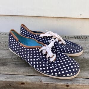 Keds Champion navy white polka dot lace up sneakers